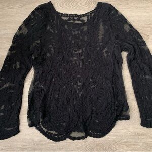 Black Lace Long Sleeve Size L